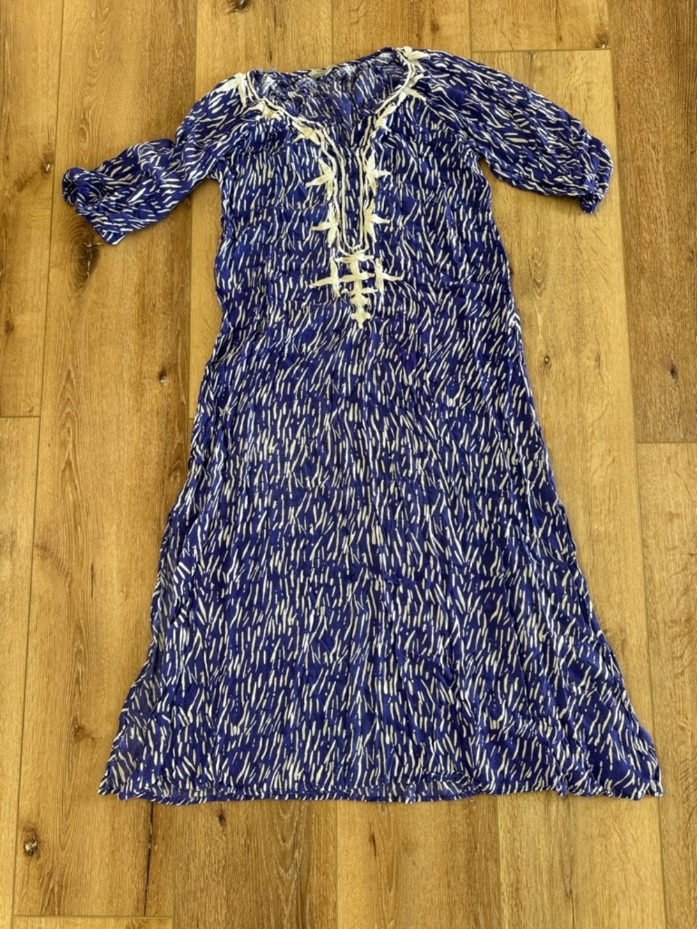 Cost Plus |  World Market Blue and White Patterned Maxi Dress | one size